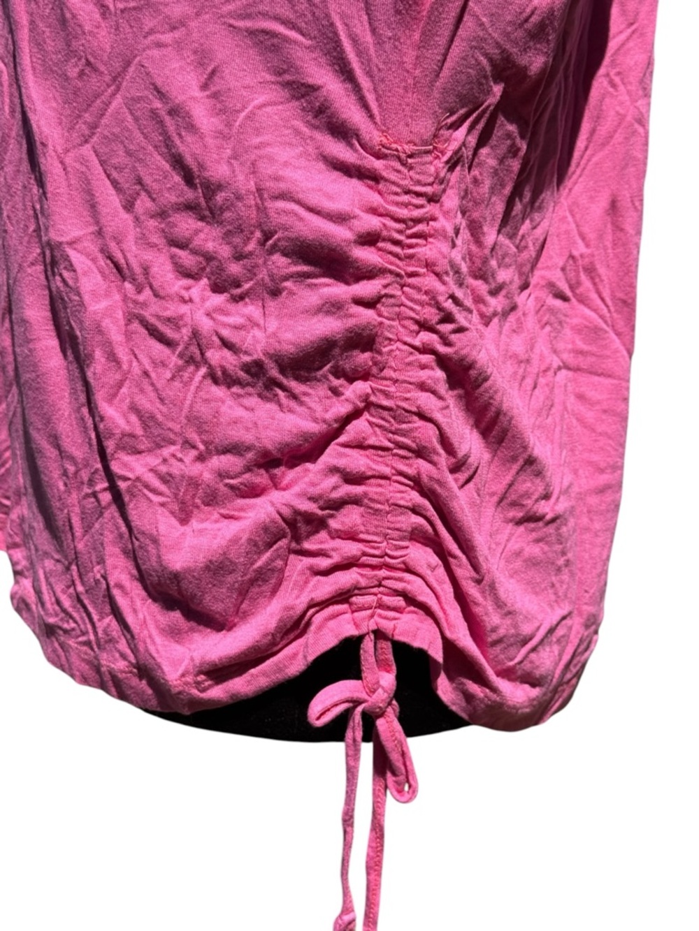Palm Grove Pink Rhinestone Ruched Side 3/4 Sleeve Tunic Top L Rayon Spandex - Picture 5 of 8